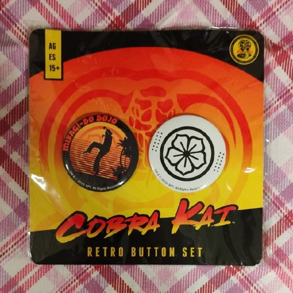 Cobra Kai Retro Button Set NIP Sealed Factory Cellophane 🐍🔥